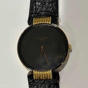 Christian Dior Paris Bagheera Black Moon 4715032 18K Gold Plated 30MM Quartz